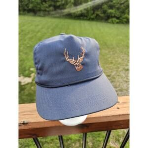 Vintage Andrew Thompson Whitetail Buck Embroidered Hat Strapback 90s Animal